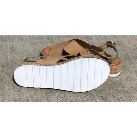 NWOT Nine West Platform Sandal Strap Brown‎ crisscross summer casual size 10 - Picture 5 of 6
